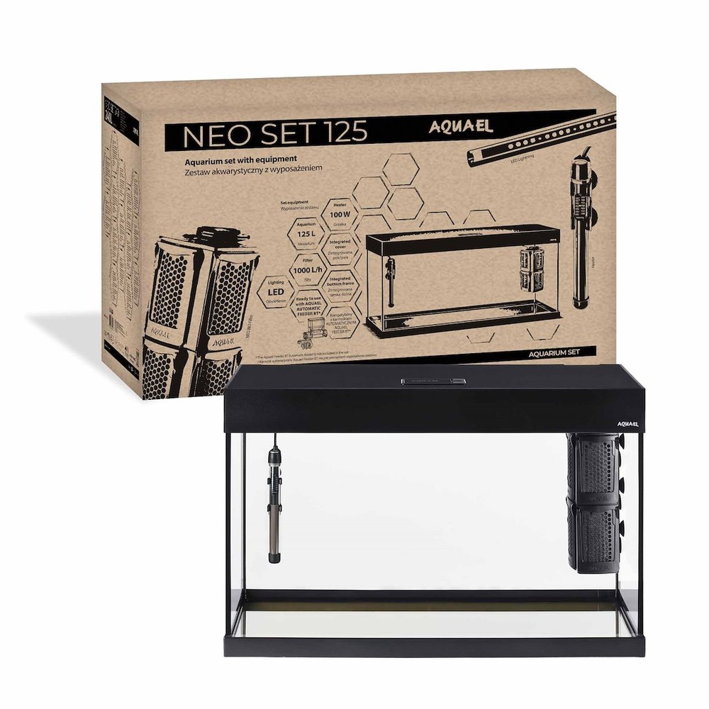 Aquael Zestaw Akwariowy Neo Set 125 Czarny 125L (81x36x51cm) z Filtrem + Grzałką + LED - zdjęcie 2/17